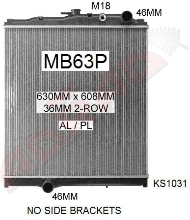 Radiator Mitsubishi Fighter Fuso FK / FM radiator 1992 on (MB63P)