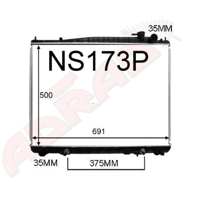 Nissan Terrano Radiator 2.7LTR TD 1995> (NS173P)