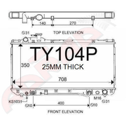 Toyota Rav 4J Radiator 1994 - 1998 (TY104P)