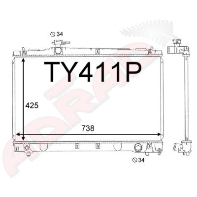 Toyota Ipsum\Noa Radiator 2.4L M\T (TY411P)